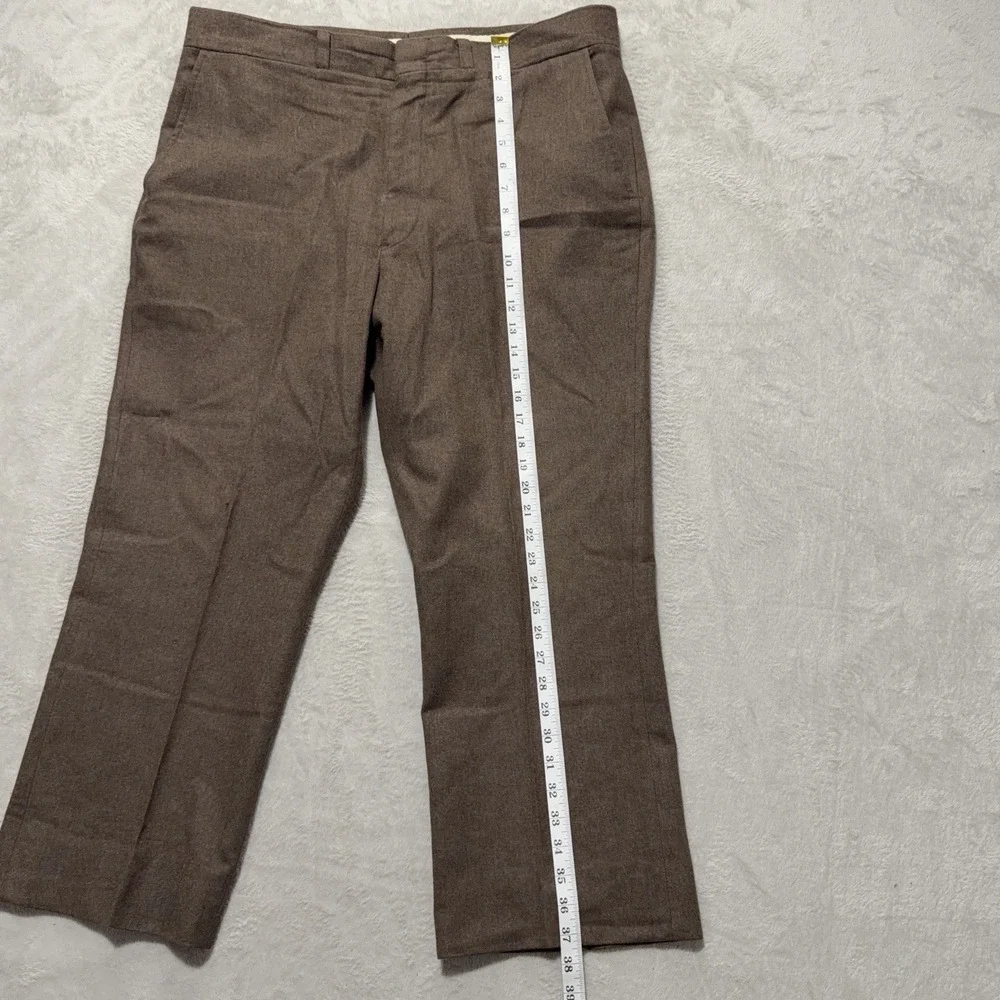 Vintage Pendleton Dress Pants Mens 38x25 Brown Wool Pleated Straight Leg USA 70s